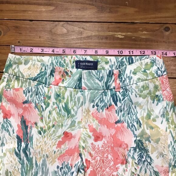 Floral Old Navy Pixie ankle pants mid rise size 4 - Picture 7 of 11